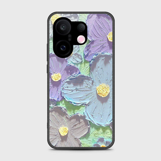 Vivo S30 Pro Mini Cover - Floral Series - Design 1 - Purple & Aqua - HQ Premium Shine Durable Shatterproof Case