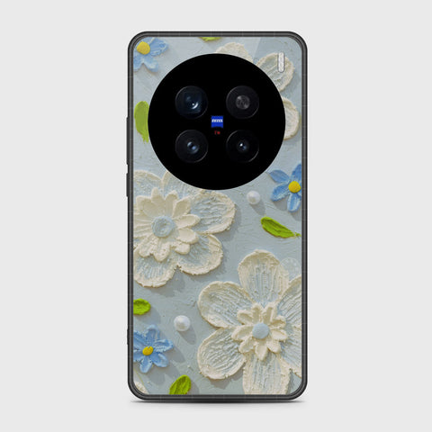 Vivo X200 Pro Cover - Floral Series - Design 3 - Sky Blue - HQ Premium Shine Durable Shatterproof Case