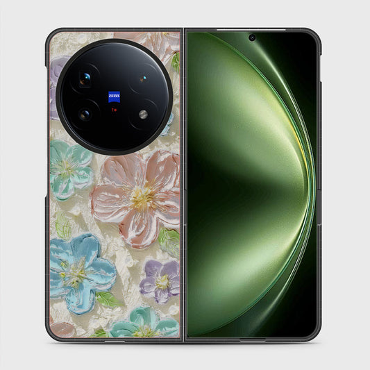 Vivo X Fold 5 Cover - Floral Series - Design 14 - Blue & Purple - HQ Premium Shine Durable Shatterproof Case