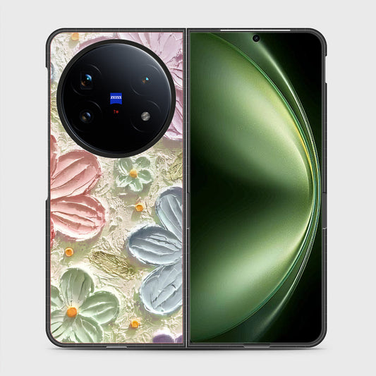 Vivo X Fold 5 Cover - Floral Series - Design 15 - Blue & Green - HQ Premium Shine Durable Shatterproof Case