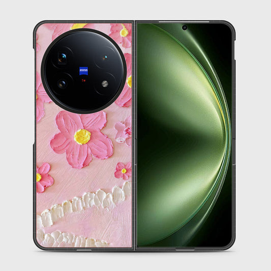 Vivo X Fold 5 Cover - Floral Series - Design 2 - Pink - HQ Premium Shine Durable Shatterproof Case