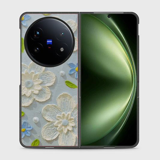 Vivo X Fold 5 Cover - Floral Series - Design 3 - Sky Blue - HQ Premium Shine Durable Shatterproof Case