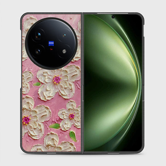 Vivo X Fold 5 Cover - Floral Series - Design 5 - Pink & White - HQ Premium Shine Durable Shatterproof Case
