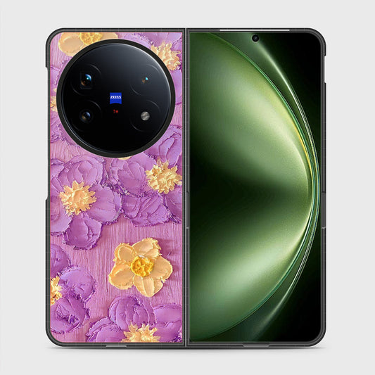 Vivo X Fold 5 Cover - Floral Series - Design 8 - Purple & Yellow - HQ Premium Shine Durable Shatterproof Case