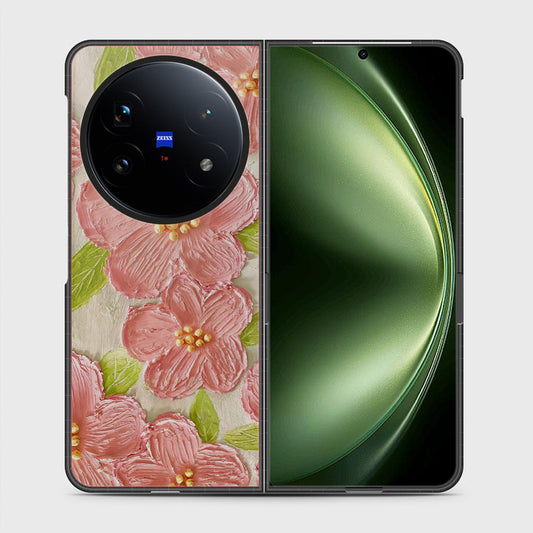 Vivo X Fold 5 Cover - Floral Series - Design 9 - Pink & Green - HQ Premium Shine Durable Shatterproof Case