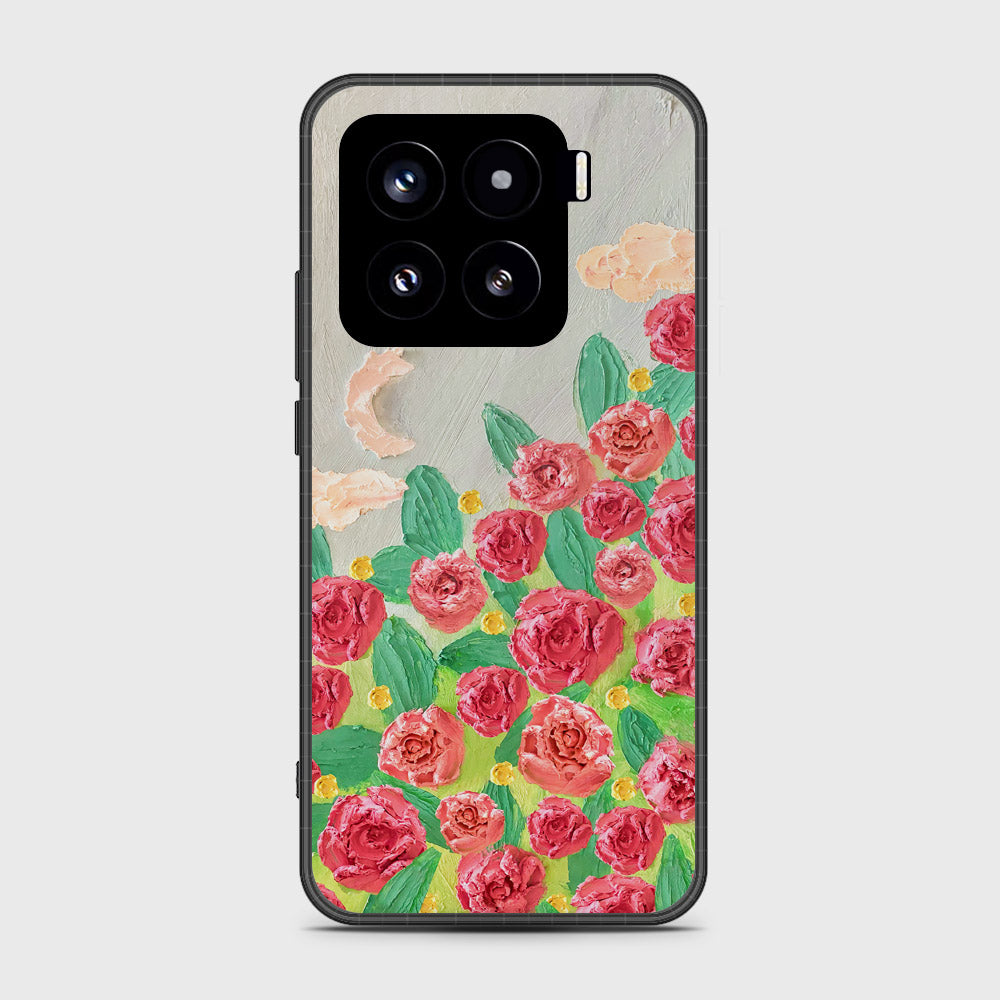 Xiaomi 15 Cover - Floral Series - Design 10 - Red & Green - HQ Premium Shine Durable Shatterproof Case