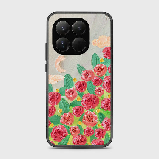 Xiaomi 15T Cover - Floral Series - Design 10 - Red & Green - HQ Premium Shine Durable Glass Case