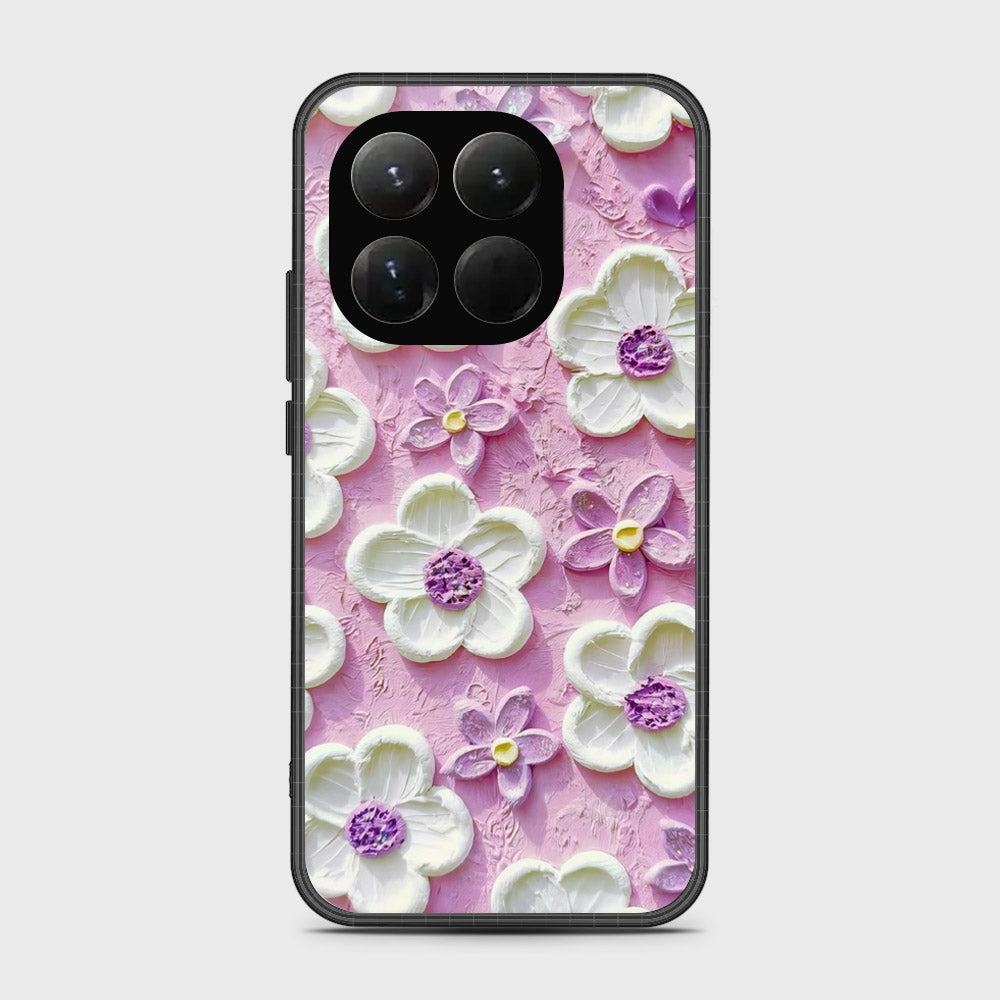 Xiaomi 15T Cover - Floral Series - Design 4 - Purple & White - HQ Premium Shine Durable Glass Case