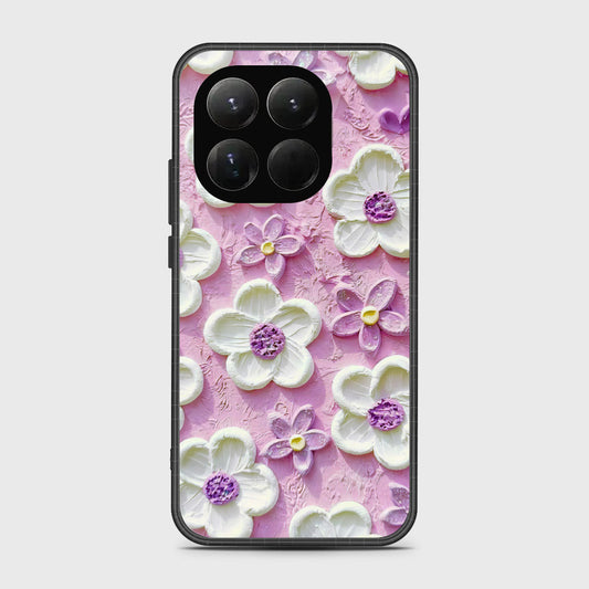 Xiaomi 15T Cover - Floral Series - Design 4 - Purple & White - HQ Premium Shine Durable Glass Case
