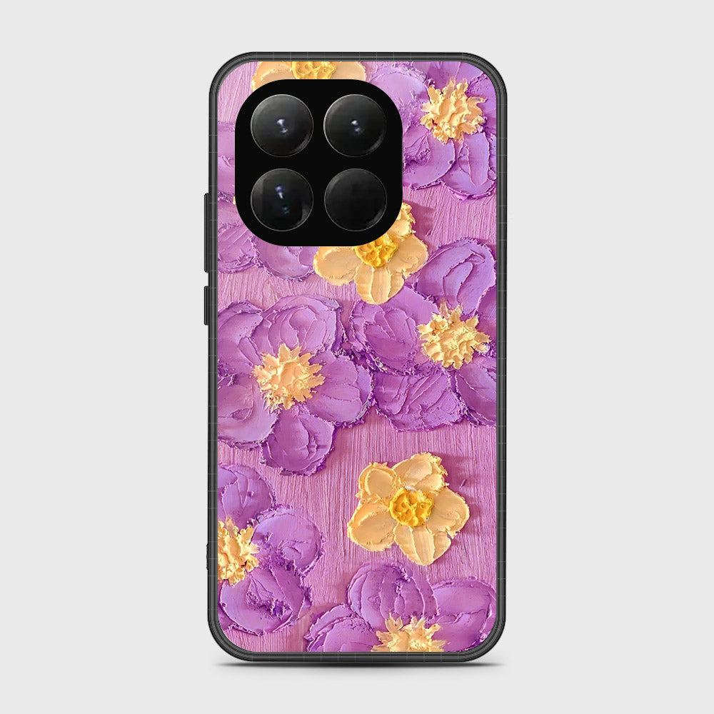 Xiaomi 15T Cover - Floral Series - Design 8 - Purple & Yellow - HQ Premium Shine Durable Glass Case