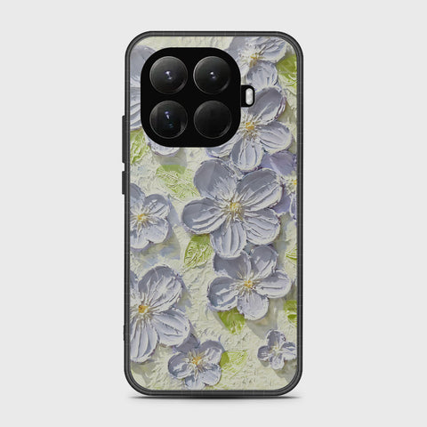 Xiaomi 15T Pro Cover - Floral Series - Design 12 - Grey & Green - HQ Premium Shine Durable Glass Case