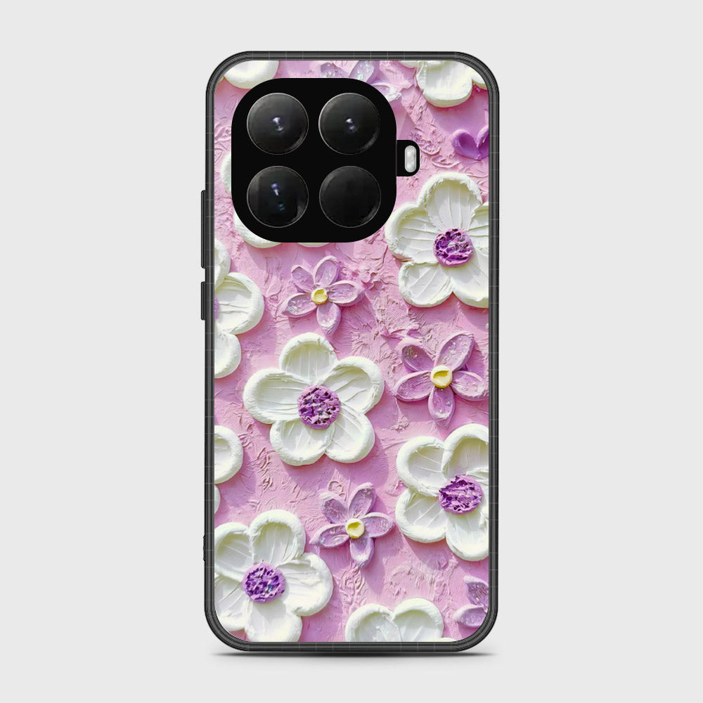 Xiaomi 15T Pro Cover - Floral Series - Design 4 - Purple & White - HQ Premium Shine Durable Glass Case
