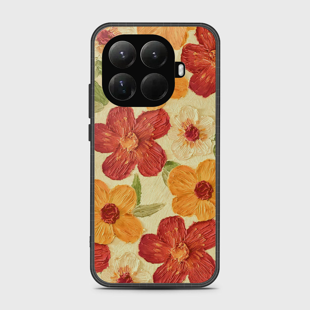Xiaomi 15T Pro Cover - Floral Series - Design 6 - Red & Orange - HQ Premium Shine Durable Glass Case