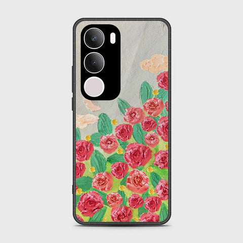 Vivo Y19 Cover - Floral Series - Design 10 - Red & Green - HQ Premium Shine Durable Shatterproof Case