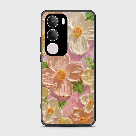 Vivo Y19 Cover - Floral Series - Design 11 - White & Green - HQ Premium Shine Durable Shatterproof Case