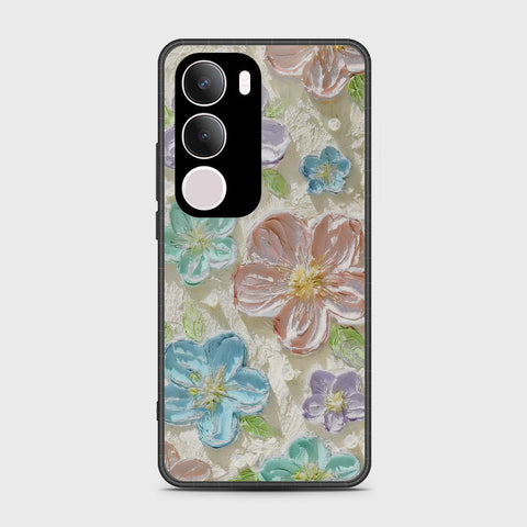 Vivo Y19 Cover - Floral Series - Design 14 - Blue & Purple - HQ Premium Shine Durable Shatterproof Case