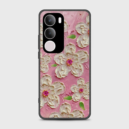Vivo Y19 Cover - Floral Series - Design 5 - Pink & White - HQ Premium Shine Durable Shatterproof Case