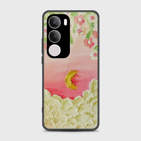 Vivo Y19 Cover - Floral Series - Design 7 - Pink & Yellow - HQ Premium Shine Durable Shatterproof Case