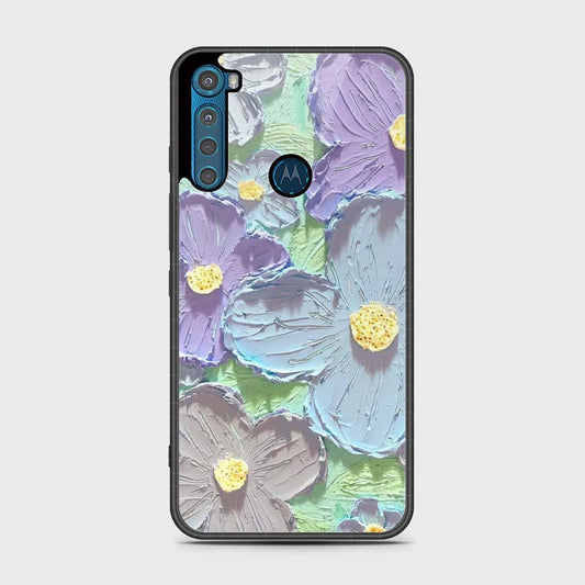 Motorola One Fusion Plus Cover - Floral Series - Design 1 - Purple & Aqua - HQ Premium Shine Durable Shatterproof Case