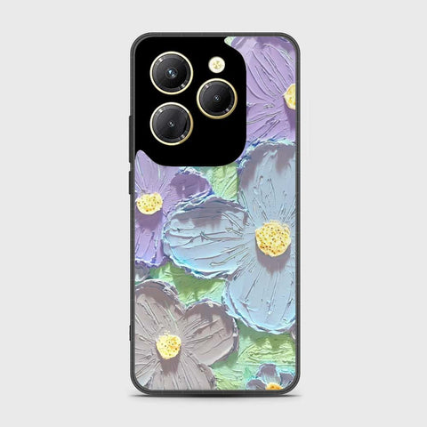 Infinix Hot 40 Cover - Floral Series - Design 1 - Purple & Aqua - HQ Premium Shine Durable Shatterproof Case (Fast Delivery)