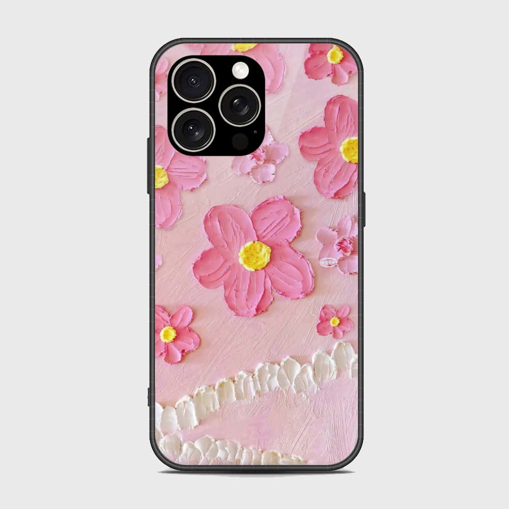 iPhone 15 Pro Cover - Floral Series - Design 2 - Pink - HQ Premium Shine Durable Shatterproof Case