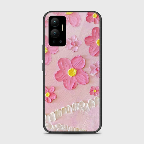 Infinix Hot 12 Cover - Floral Series - Design 2 - Pink - HQ Premium Shine Durable Shatterproof Case