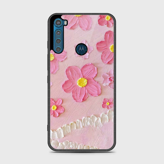 Motorola One Fusion Plus Cover - Floral Series - Design 2 - Pink - HQ Premium Shine Durable Shatterproof Case