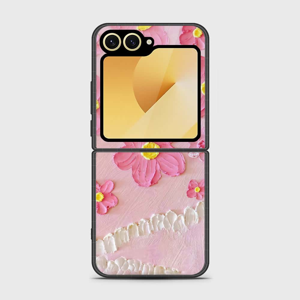 Samsung Galaxy Z Flip 6 Cover - Floral Series - Design 2 - Pink - HQ Premium Shine Durable Shatterproof Case