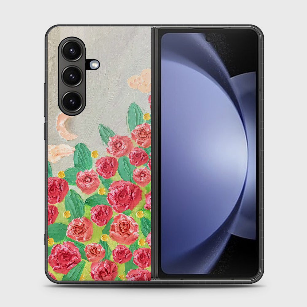 Samsung Galaxy Z Fold 7 Cover - Floral Series - Design 10 - Red & Green - HQ Premium Shine Durable Shatterproof Case