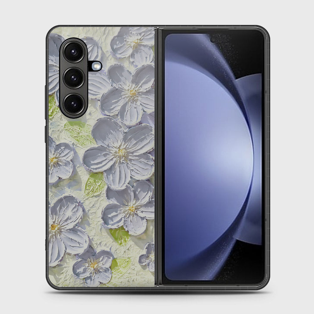 Samsung Galaxy Z Fold 7 Cover - Floral Series - Design 12 - Grey & Green - HQ Premium Shine Durable Shatterproof Case