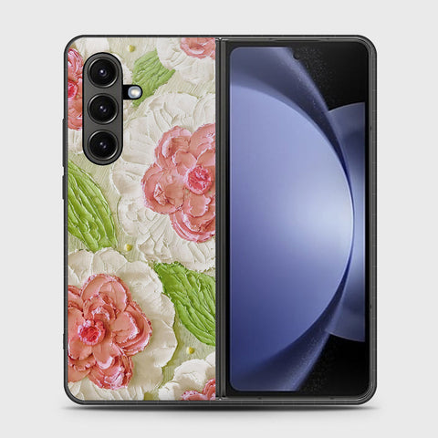 Samsung Galaxy Z Fold 7 Cover - Floral Series - Design 13 - Offwhite & Green - HQ Premium Shine Durable Shatterproof Case