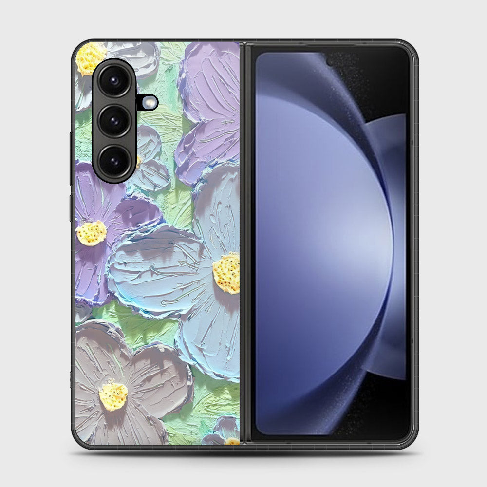 Samsung Galaxy Z Fold 7 Cover - Floral Series - Design 1 - Purple & Aqua - HQ Premium Shine Durable Shatterproof Case