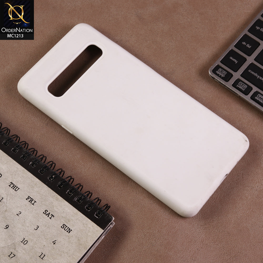 Samsung Galaxy S10 Plus Cover  - White - Soft Shockproof Silica Gel Case