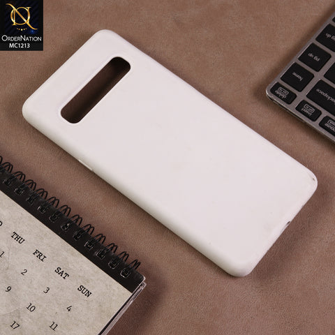 Samsung Galaxy S10 Plus Cover  - White - Soft Shockproof Silica Gel Case