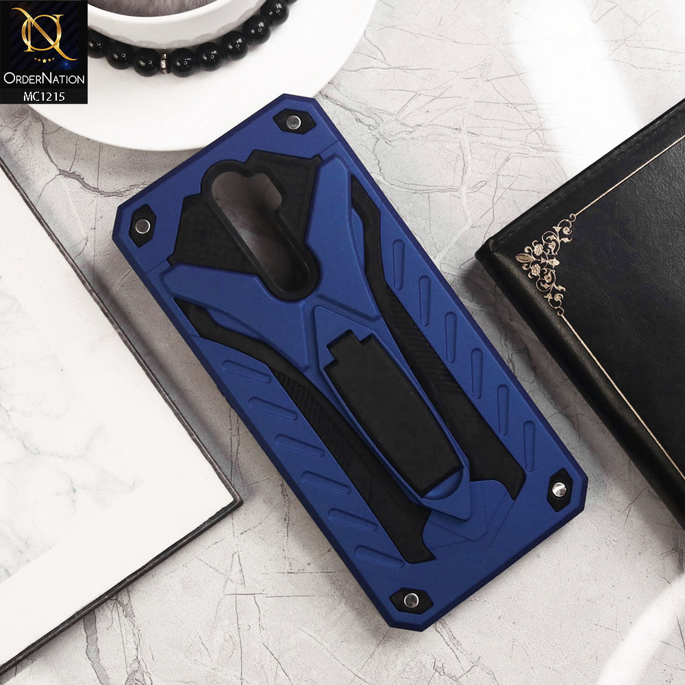 Oppo A9 2020 Cover - Blue - Luxury Hybrid Shockproof Stand Case
