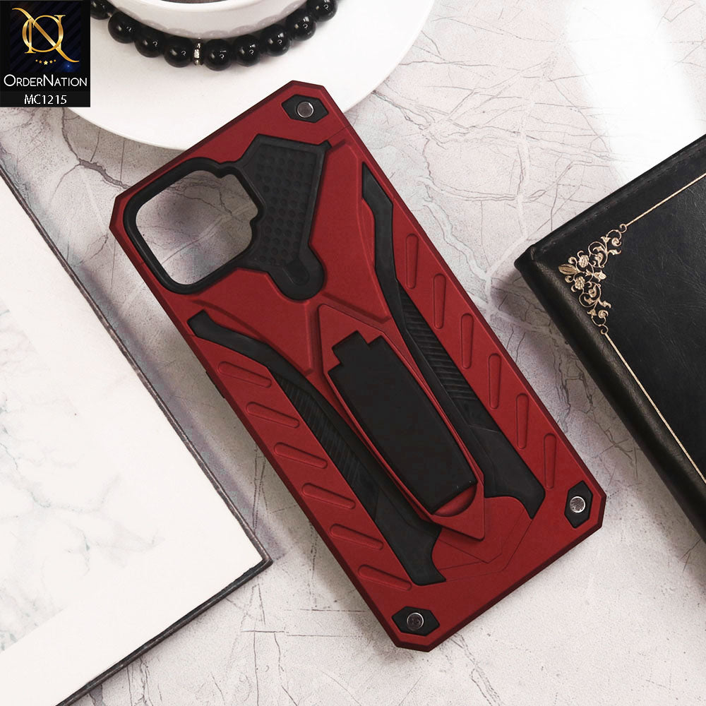 Oppo A73 Cover - Red - Luxury Hybrid Shockproof Stand Case