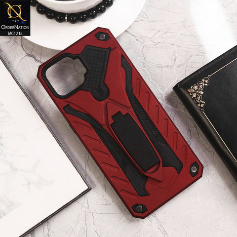 Oppo A73 Cover - Red - Luxury Hybrid Shockproof Stand Case