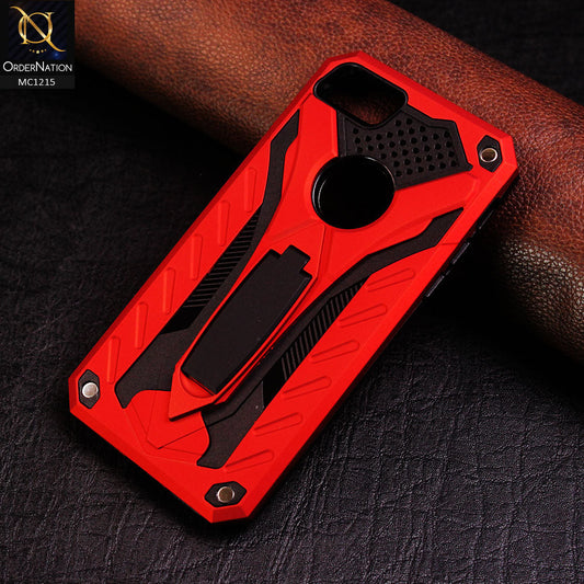 iPhone SE 2022 Cover - Red - Luxury Hybrid Shockproof Stand Case