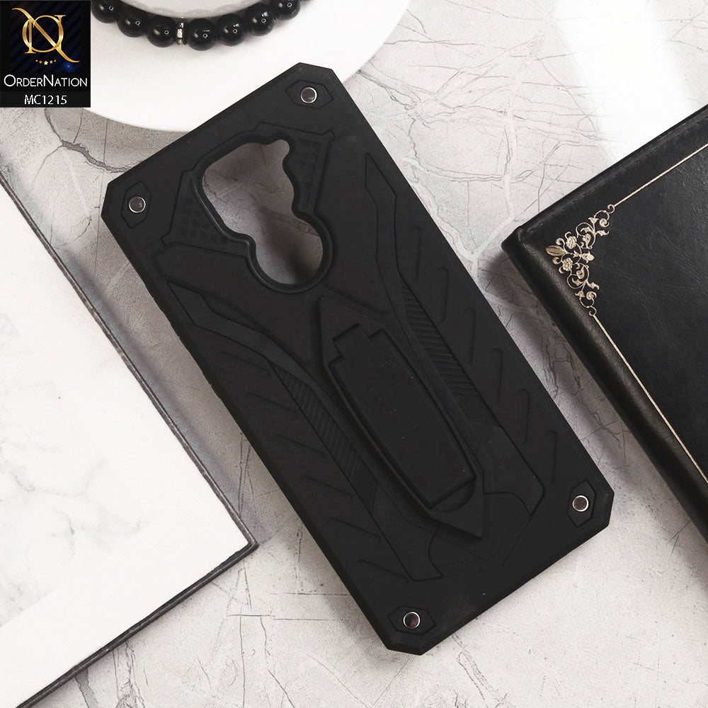 Xiaomi Redmi 10X 4G Cover - Black - Luxury Hybrid Shockproof Stand Case