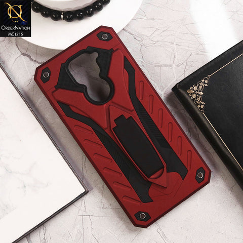 Xiaomi Redmi 10X 4G Cover - Red - Luxury Hybrid Shockproof Stand Case