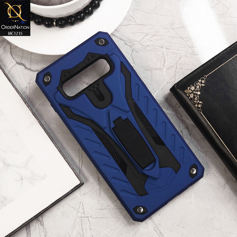 Samsung Galaxy S10 Plus Cover - Blue - Luxury Hybrid Shockproof Stand Case