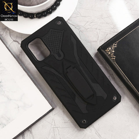 Samsung Galaxy A71 Cover - Black - Luxury Hybrid Shockproof Stand Case