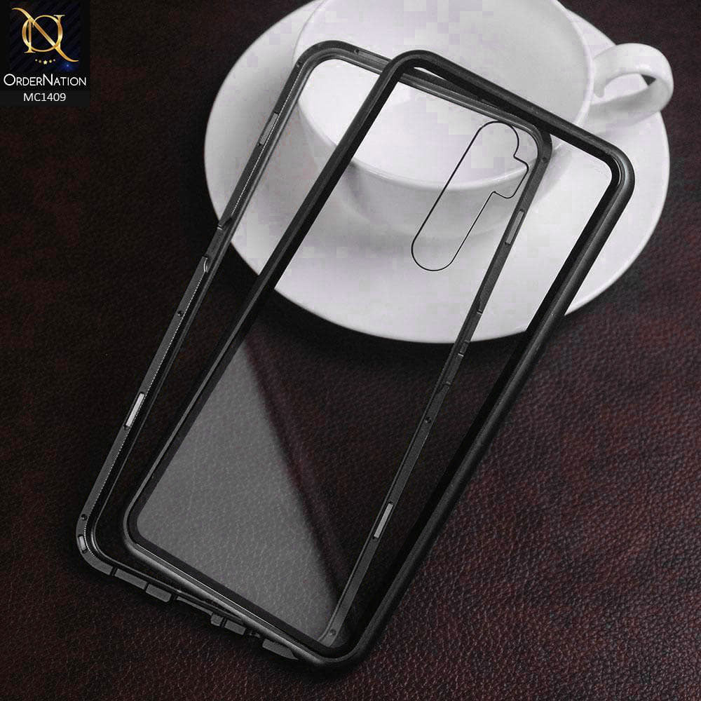 Oppo A5 2020 Cover - Black - Luxury HQ Magnetic Back Glass Case - No Glass On Screen Side