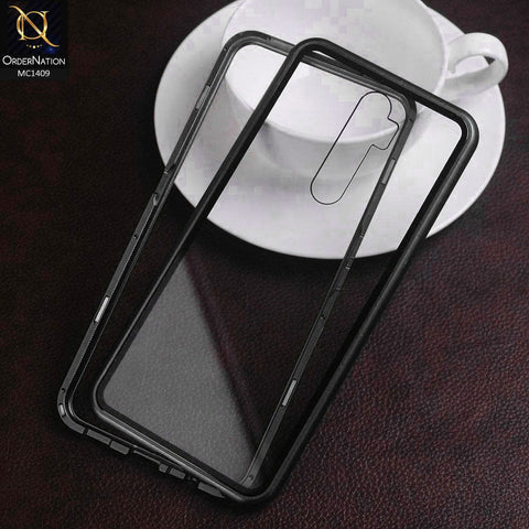 Oppo A5 2020 Cover - Black - Luxury HQ Magnetic Back Glass Case - No Glass On Screen Side