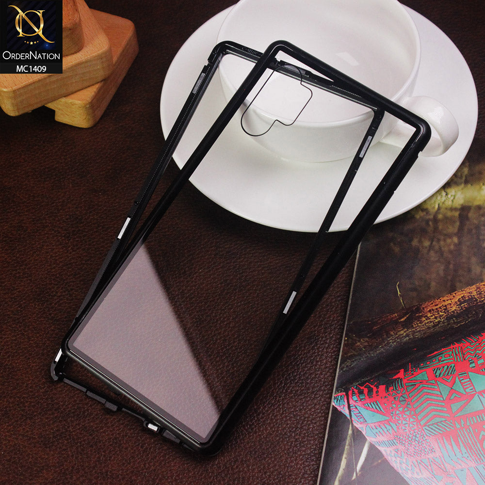 Samsung Galaxy Note 10 Plus Cover - Black - Luxury HQ Magnetic Back Glass Case No Glass On Screen Side