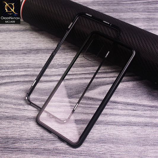Vivo V17 Cover - Black - Luxury HQ Magnetic Back Glass Case No Glass On Screen Side