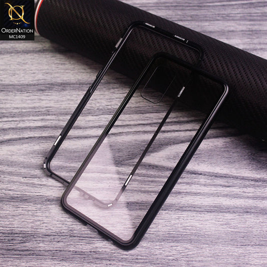 Vivo V19 Neo Cover - Black - Luxury HQ Magnetic Back Glass Case No Glass On Screen Side
