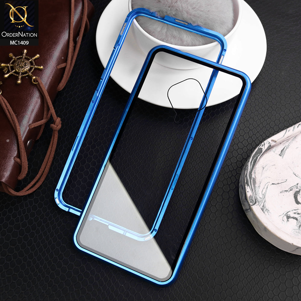 Vivo S1 Pro Cover - Blue - Luxury HQ Magnetic Back Glass Case - No Glass On Screen Side