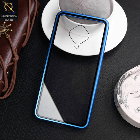 Vivo S1 Pro Cover - Blue - Luxury HQ Magnetic Back Glass Case - No Glass On Screen Side