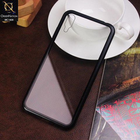 Huawei Y7 Prime 2019 / Y7 2019 / Y7 Pro 2019 Cover (Without Finger Print Sensor Hole) - Black - Luxury HQ Magnetic Back Glass Case - No Glass On Screen Side